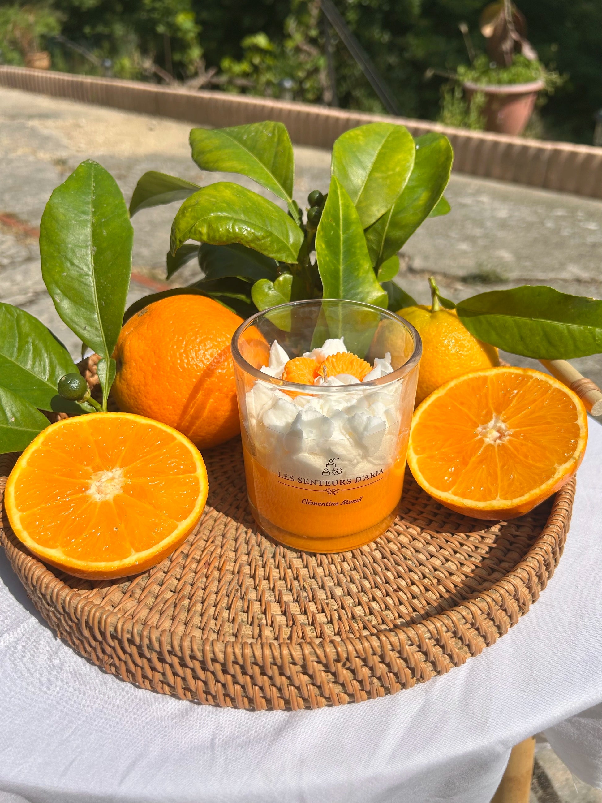 Bougie clémentine monoï