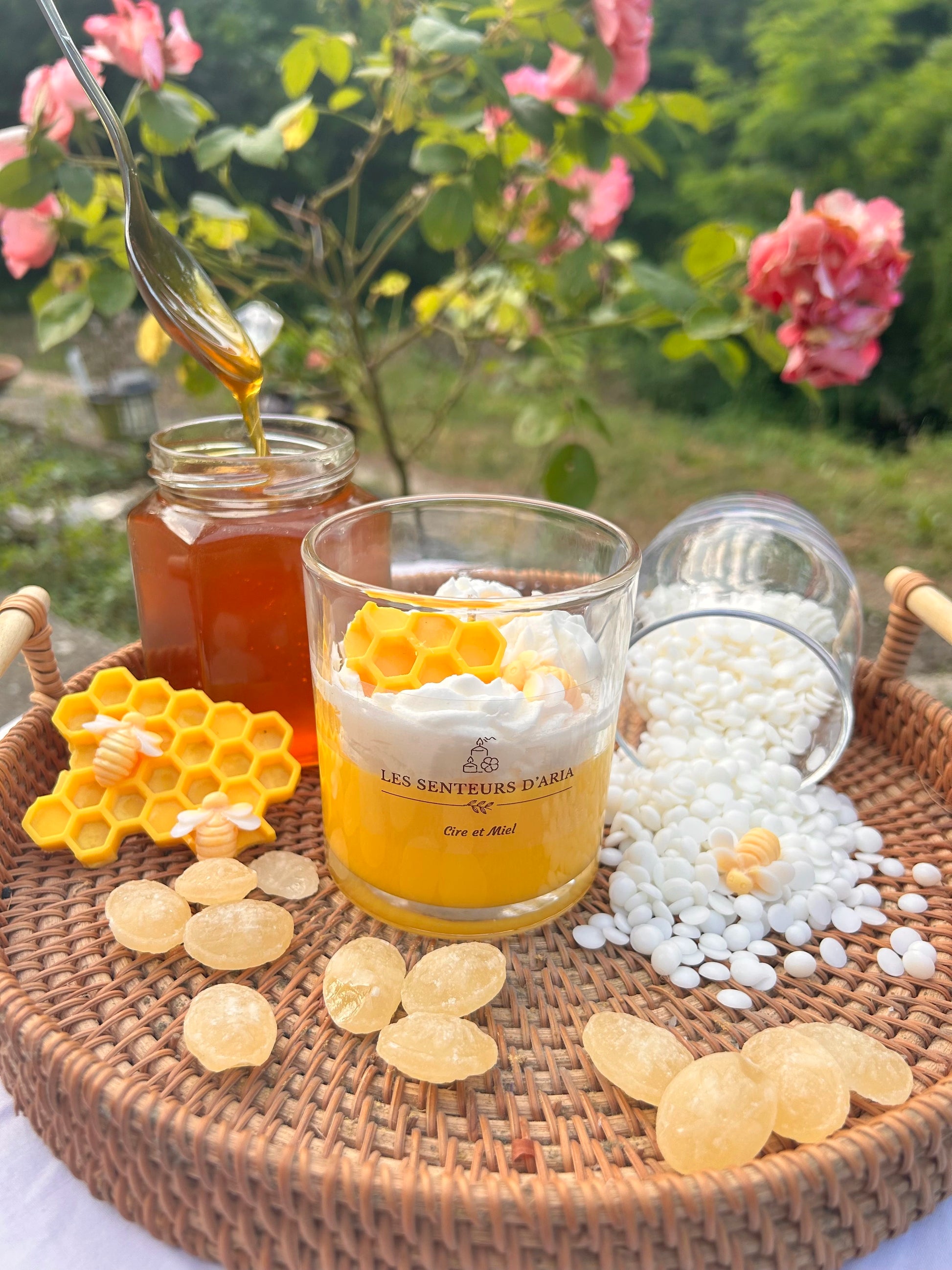 Bougie cire et miel