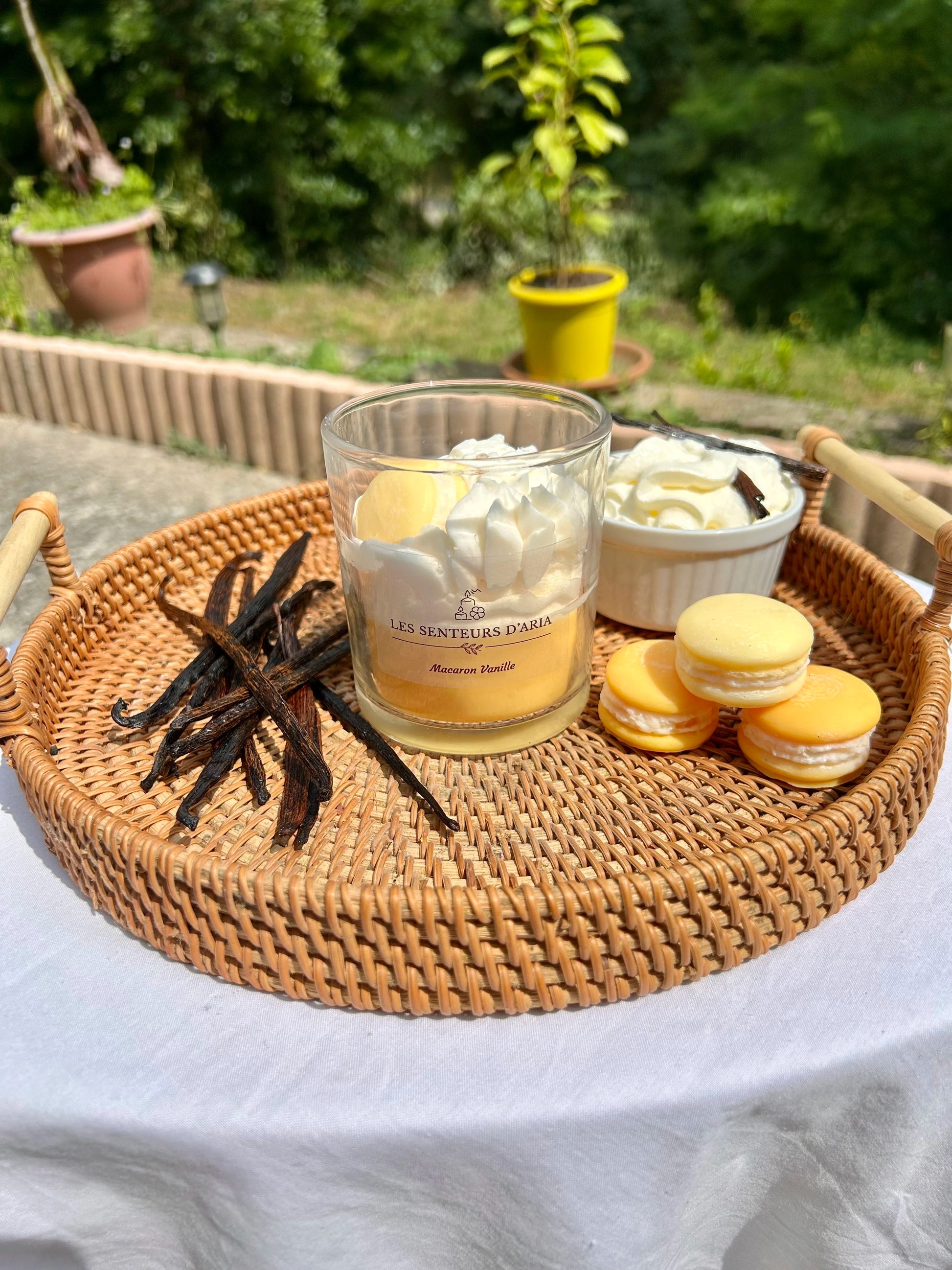 Bougie macaron vanille