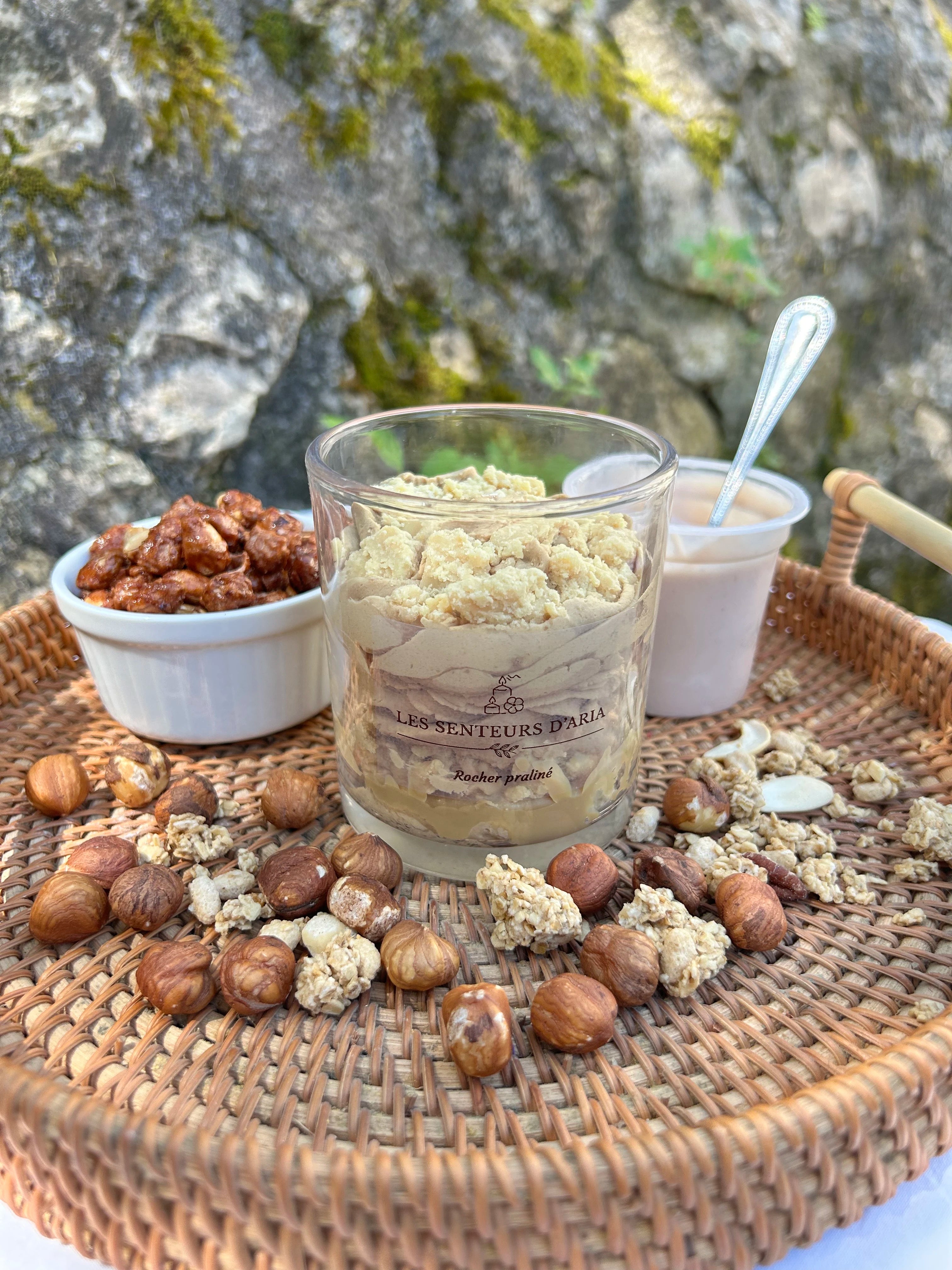 Bougie rocher praliné